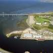 Aerial view of the Kessock Bridge and Inverness Harbour, looking NE.