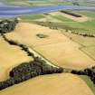 Aerial view of site of Pictish barrow cemetery, Tarradale, Muir of Ord, Easter Ross, looking S.