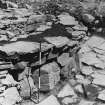 Excavation photograph : corbelling in main passage to north-east.