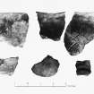 Excavation photograph : pottery fragments.