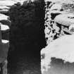 Excavation photograph : narrow passage to west, north-west.