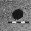 Excavation photograph : trench II - fBAA, posthole fully excavated, facing south.