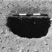 Excavation photograph : trench II - fBAH, posthole, half section, facing west