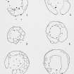 Illustration 11 - comparative plans of Douglasmuir houses showing probable structural postholes.