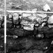 Excavation photograph : masonry lining f364 of pit f362, from N.