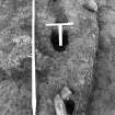 Excavation photograph : beam slot f575 with sections, from E.