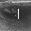 Excavation photograph : section across pit f653, from S.