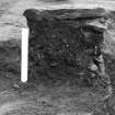 Excavation photograph : side elevation of f300, from S.