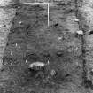 Excavation photograph.  South baulk excavated to F106, from south.