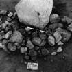 Excavation photograph. F10, stone 9, F7 off, from west.