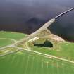 Aerial view of South side of the Cromarty Bridge, looking over the Cromarty Firth, looking W.