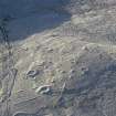 Near overhead aerial view of Achork settlement and field system, near Rogart, East Sutherland, looking SW.