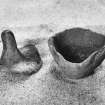 Crucible and fragments from crannog excavations.