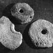 Rotary querns from crannog excavations.
