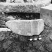 Excavation photograph : wrought stone - rebated jamb.