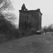 Excavation archive: Sauchie Tower and approach road. From W.