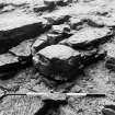 Excavation photograph : view of steps in trench A.
(B&W negatives colour printed)