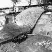 Roberton, motte: excavation photograph of fully excavated ditch from SE
C Tabraham, 1979