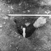 Roberton, motte: excavation photograph of post hole
C Tabraham, 1979