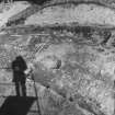 Roberton, motte: excavation photograph of NE sector during excavation
C Tabraham, 1979