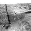 Excavation photograph by Professor Stuart Piggott showing view of pit.