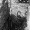 Excavation photograph : area K - wall exposed to full depth and bedrock fully revealed.