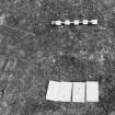 Excavation photograph : area X/H - detail of burnt patch betweeen 1388 and 1419.