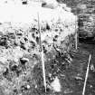 Excavation photograph : area BB - trial trench - W facing section and Iron Age levels?