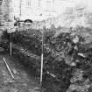 Excavation photograph : area BB - trial trench - E facing section and Iron Age levels?