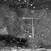 Excavation photograph: area X/H - W side of trench showing ditch to N of Charles II wall.
