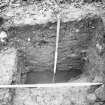 Dunfermline, Priory Lane, former Lauder Technical College, excavations.
Excavation photograph : trench 1 - ditch F131 in north west end of trench 1b.