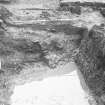 Dunfermline, Priory Lane, former Lauder Technical College, excavations.
Excavation photograph : trench 1 - east side of waterlogged ditch F131.