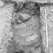 Dunfermline, Priory Lane, former Lauder Technical College, excavations.
Excavation photograph : trench 1 - sondage through layer f134 to west of wall F108