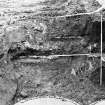 Dunfermline, Priory Lane, former Lauder Technical College, excavations.
Excavation photograph : trench 2/3 - east section of trench showing flags F185.