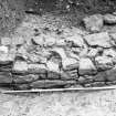 Dunfermline, Priory Lane, former Lauder Technical College, excavations.
Excavation photograph : trench 4 - west face of wall F141.