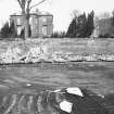 Dunfermline, Priory Lane, former Lauder Technical College, excavations.
Excavation photograph: wide angle - shot of central part of boundary wall F174.