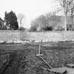 Dunfermline, Priory Lane, former Lauder Technical College, excavations.
Excavation photograph: wide angle - eastern part of boundary wall F174.