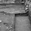 Dunfermline, Priory Lane, former Lauder Technical College, excavations.
Excavation photograph: trench 19 - close up of sondage in north-east of trench.