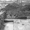 Dunfermline, Priory Lane, former Lauder Technical College, excavations.
Excavation photograph: trench 19 : east end of trench and its spoil heap on final day.