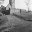 General view of Mains Castle, Caird Park, Dundee.