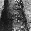 Excavation photograph : trench C, north end of trench, section through wall trench, from north east.