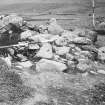 Excavation photograph- western limits of long cairn, taken from NNW
