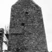 Excavation photograph - W face of tower-house