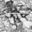 Excavation photograph - E courtyard detail of poss wall walk on N barmkin from E