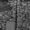 Excavation photograph : trench A -drain within floor of barmkin.