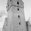 General view of tower, Mains Castle, Caird Park, Dundee.