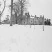 General view of Meldrum House in snow from SW.