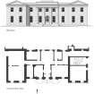 Harlaw Academy, Ground floor plan and elevation, based on measured survey (1994), Scan of GV008979.