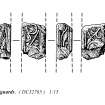 Publication drawing; Details of Hallguards 2 incised cross.