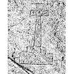 Detail of Kinnelhead 1 incised cross (on rock outcrop): publication drawing for Inventory of Eastern Dumfriesshire. 